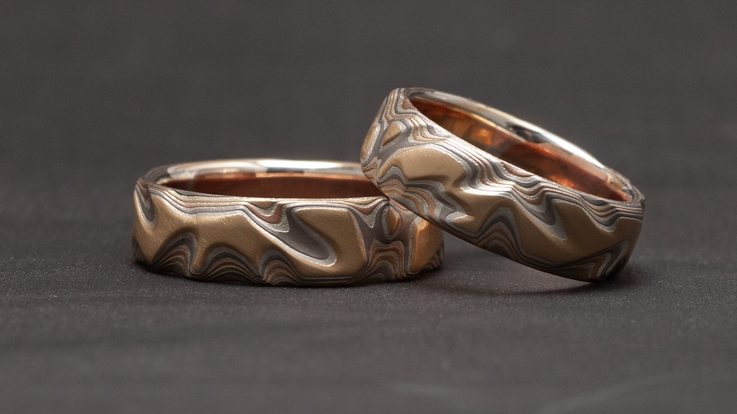 Topo Mokume Gane – Verschiedene Liniendichten