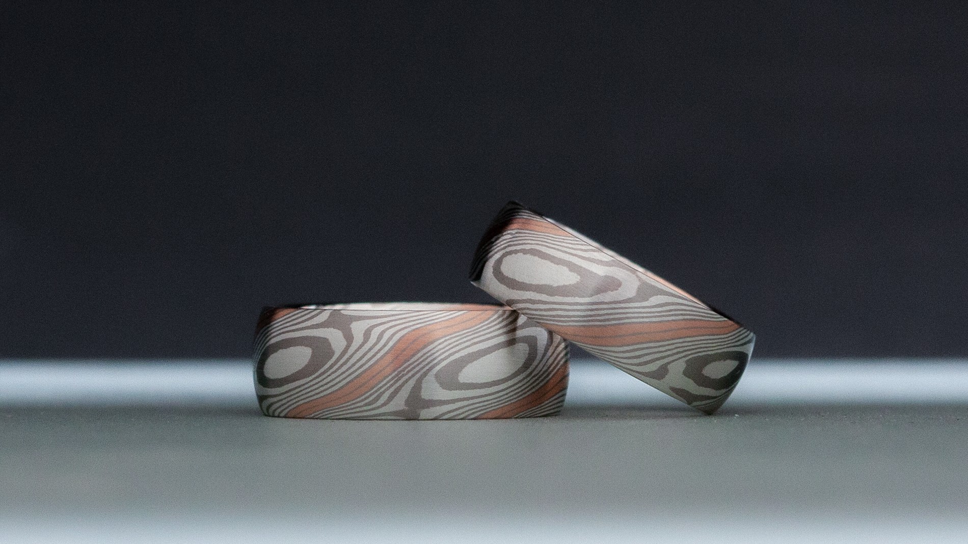 Lumen Mokume Gane – Verschiedene Goldlinienbreiten