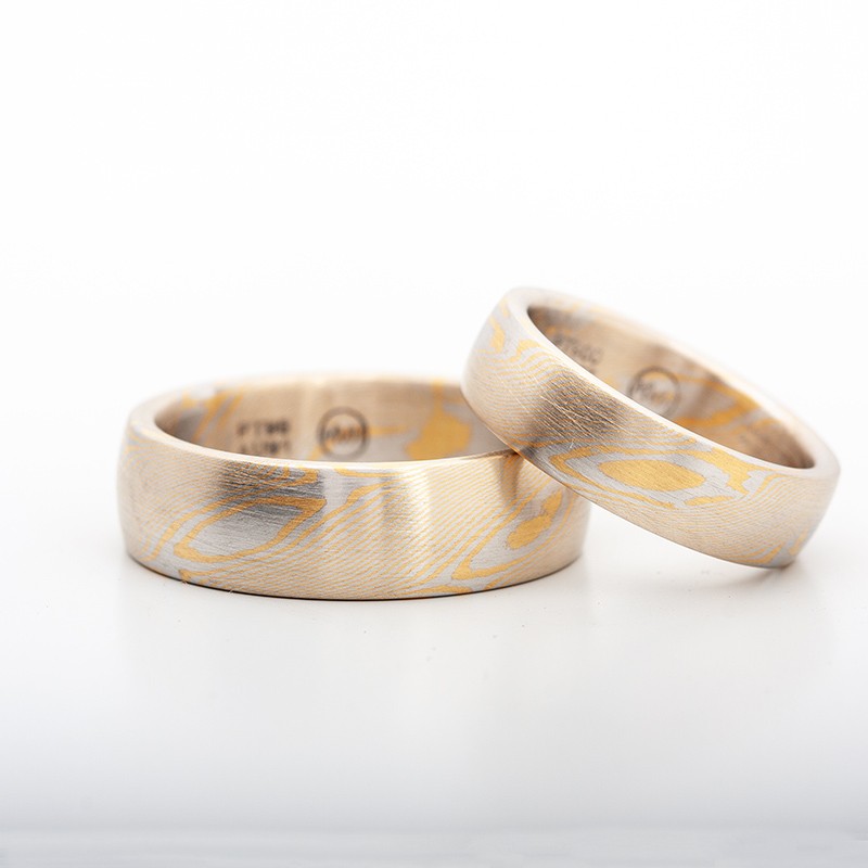 Sol Mokume Gane Trauringe – Paaransicht