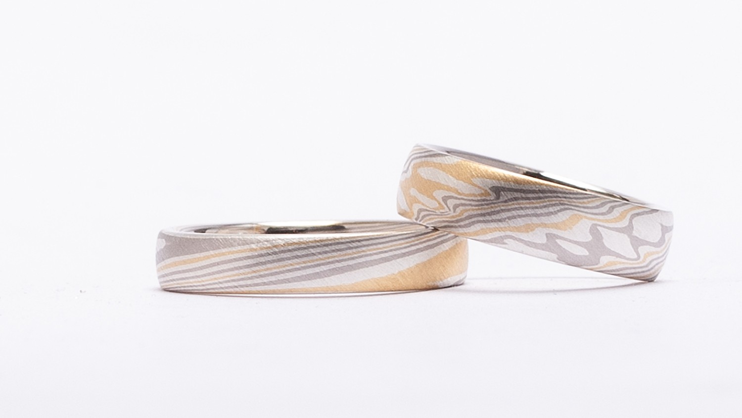 Trico Mokume Gane Trauringe – Paaransicht